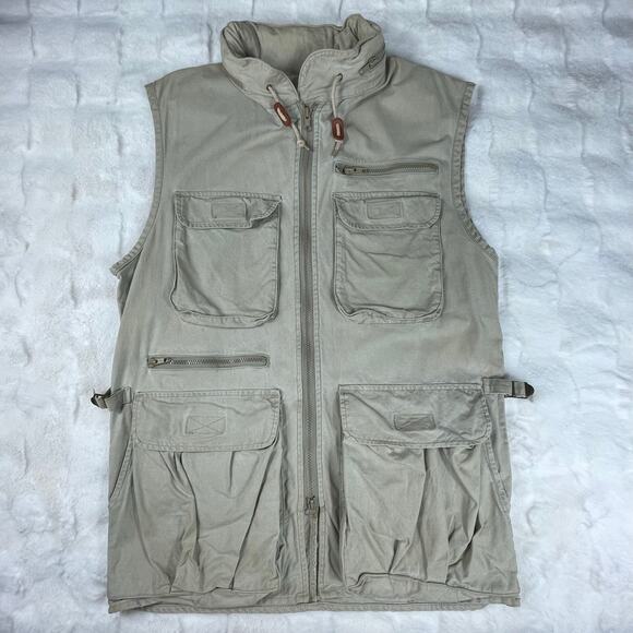 VINTAGE BANANA REPUBLIC SAFARI VEST KHAKI PHOTOGRAPHY HIKING